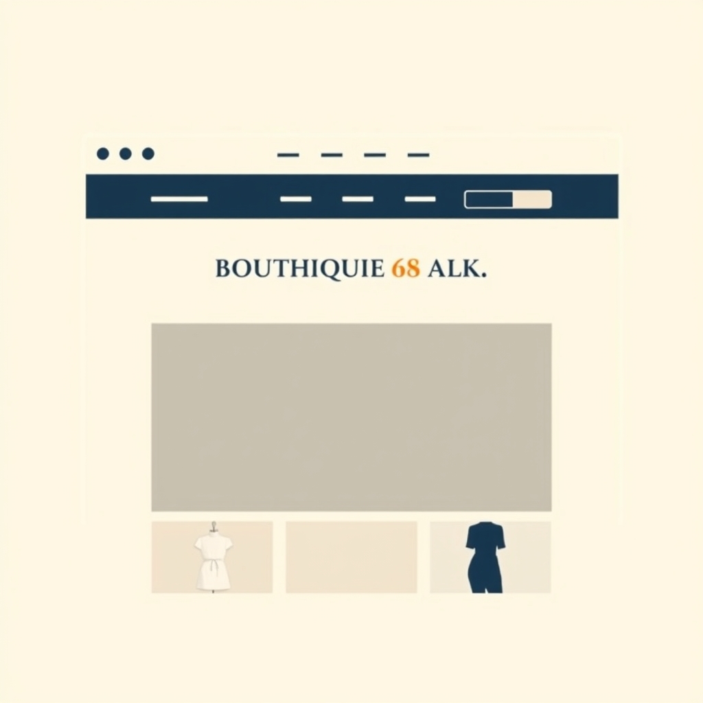 Concept homepage mockup for a boutique retail business, shown inside a browser window frame